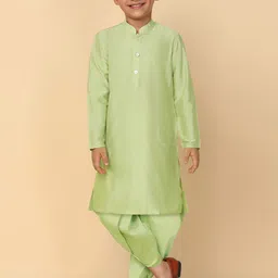 KISAH Boys Mandarin Collar Regular Kurta with Dhoti Pants-picture-17