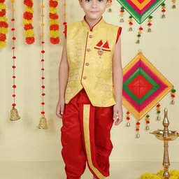 BAESD Boys Woven Design Regular Kurta with Dhoti Pants-31