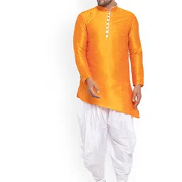 Sydney Heights Mandarin Collar Regular Kurta with Dhoti Pants-image-81