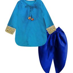 A T U N Girls Blue Regular Kurti with Dhoti Pants-image-96