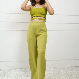 StyleAsh Self Design Shoulder Straps Top With Trousers-picture-48