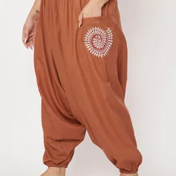 9rasa Women Plus Size Block Print Harem Pants-42