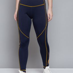 Reebok Women Navy Blue Workout Big Logo Tights-image-51