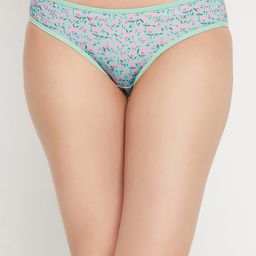 Clovia Green Printed Low Rise Bikini Briefs-15