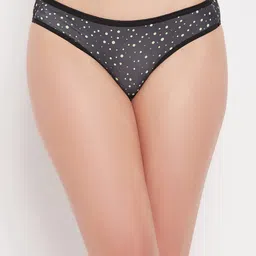 Clovia Black Micro Ditsy Printed Bikini Briefs-image-37