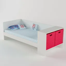 boingg! - a happy start Corner Office Bed with Basket Storage in White Colour-picture-9