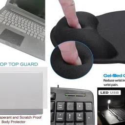 ANJO KeyboardLEDMous-WristPad-Hub-3n1Cl-OTG2n1-Ext-LED-Skin-14.6iScrn&KeyGuard&Sleeve Combo Set image 5