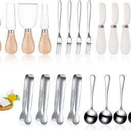 20Pcs Cheese Knife and Charcuterie Utensils Set for Butter Cheese Pastry Cooking Stainless Steel Cheese Knife Set-image-16