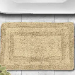 aurave Camel Brown Geometric Cotton 24x16 Inches AntiSkid Bath Mat-picture-38