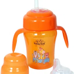 Baby Sipper 2 In 1 Feeding Sippy Unbreakable Bottle With Straw & Silicone Spout-21