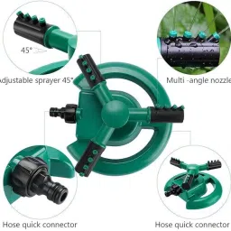 farmking Automatic 360 ° Rotating Adjustable Garden Sprinkler 100 L Hose-end Sprayer image 4