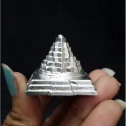 Energized Parad Meru Shri Yantra | Mercury Shri Yantra for Spiritual Growth-200g Decorative Showpiece-6 cm-image-4