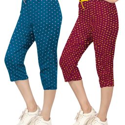 Women Green, Maroon Capri-image-24