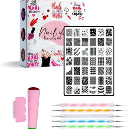 Nail art stamping kit XY 14 with Double sided Nail art dotting tool-12
