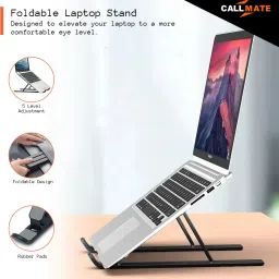 Callmate Adjustable Laptop Stand for Desk | Foldable & Adjustable Stand | MacBook And Laptop Stand image 2