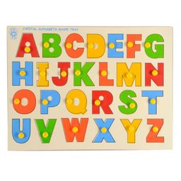 Skillofun - Capital ABC Shape Wooden Tray With Knobs-24