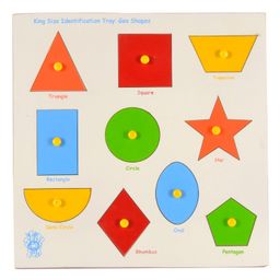 Skillofun - King Size Identification Wooden Tray Geo Shapes-25