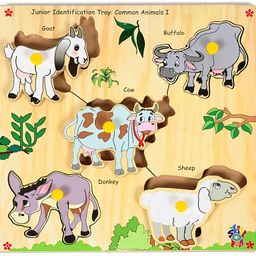 Skillofun - Junior Identification Wooden Tray Common Animals I-23