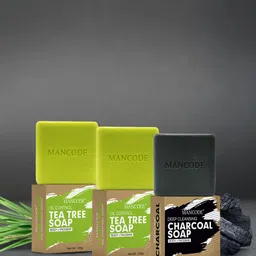 MANCODE Pack of 3 Tea Tree Oil Control And Charcoal Soap-1