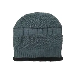Gajraj Unisex Grey Self Design Woolen Cap-57