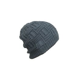 Gajraj Unisex Grey Self-Design Beanie with Fur Lining-86
