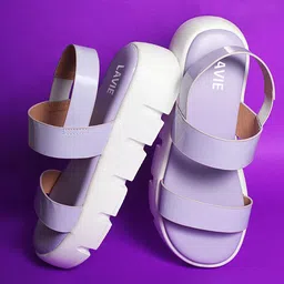 Lavie Two Strap Open Toe Flatform Heels With Backstrap-47