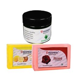 Deyomkar Herbal Aloe Vera Gel with Rose Soap & Lemon Honey Soap-28