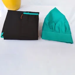 SWITCHON Black & Green Waterproof Kitchen Apron with Cap-image-4