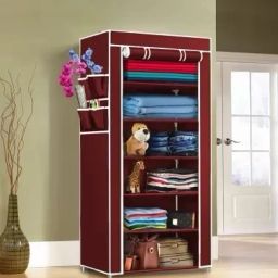 Luxury 6 shelves foldable wardrobe plastic cum multipurpose rack Carbon Steel Collapsible Wardrobe-image-65