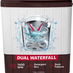12 kg 5 Star Aqua Magic Double Waterfall Semi Automatic Top Load Maroon, White-16