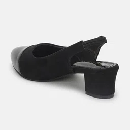 Marc Loire Pointed Toe Block Pumps With Backstrap image 3