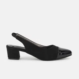 Marc Loire Pointed Toe Block Pumps With Backstrap image 4