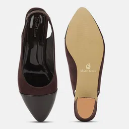 Marc Loire Pointed Toe Block Pumps With Backstrap image 5