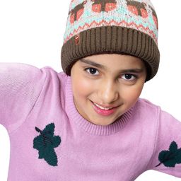 Bharatasya Girls Self Design Acrylic Beanie-47