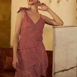 Athena Floral Lace A-Line Dress-image-49