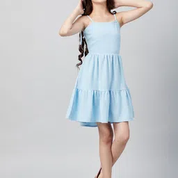 Athena Girl Blue Layered Dress-image-93