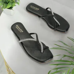 madam glorious Textured Open Toe Flats-57