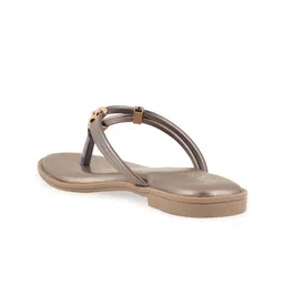Luxyfeel Embellished Open Toe T-Strap Flats image 5