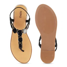 PEPPER Embellished T-Strap Flats With Backstrap image 5