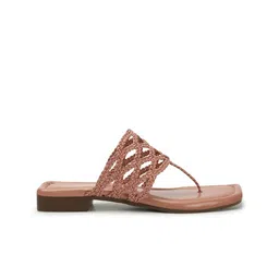 Anouk Textured Open Toe Flats image 4