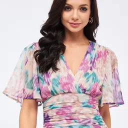 Harpa Abstract Printed Flared Sleeves Top-image-39