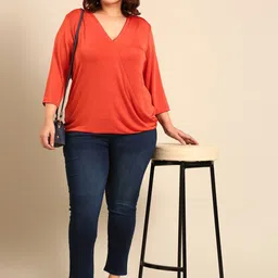 The Pink Moon V-Neck Wrap Plus Size Top-picture-31