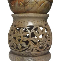 Avinash Handicrafts Brown Texture Matki Shape Stone Aroma Oil Diffusers-image-69