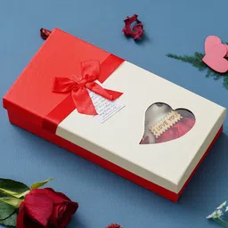 eCraftIndia Red & White Valentine's Square Shaped Gift Box-2 Pieces-16