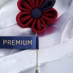 PELUCHE Unisex Maroon & Navy Blue Dual Shaded Beauty Lapel Pin-image-16