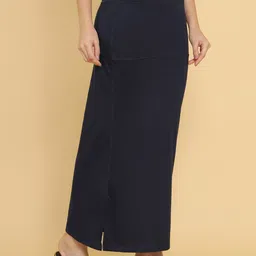 Soch Women Navy Blue Solid Saree Shapewear-image-43