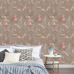 Jaamso Royals Brown Floral Printed Self Adhesive Wallpaper-image-67