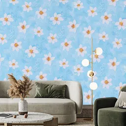Dakshya Industries Blue Floral Printed Self Adhesive Wallpaper-image-22