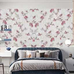 Dakshya Industries Pink Floral Printed Self-Adhesive Wallpaper-image-4