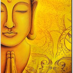Wallpics Yellow & Black Religious Printed Self-Adhesive Wallpaper-4